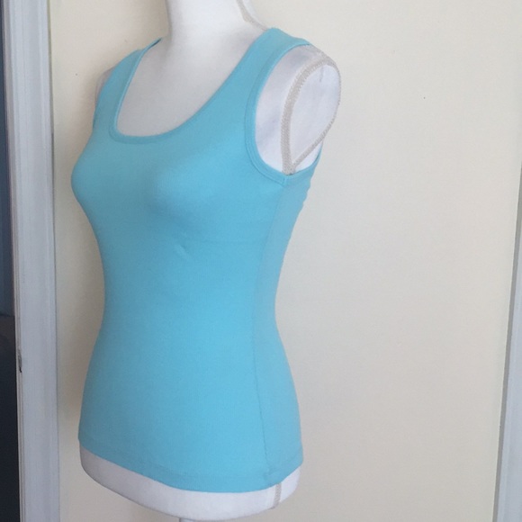 LAST ONE 👚 Beautiful soft ribbed teal tank top size S - Picture 7 of 8